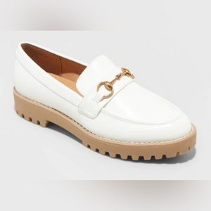 Women's Danica Off-White Platform Loafers  with memory foam - A New Day™